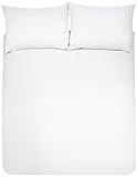 Amazon Basics con Funda de edredón, en Microfibra, 3 Unidad, 220cmx250cm/ 50cmx80cmx2, Blanco, Sólido