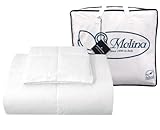 Perlarara – Edredón 100% pluma de ganso 4 estaciones Molina iDream (2 edredones combinables), fabricado en Italia, invierno/primavera (individual Maxi – 155 x 220 cm)