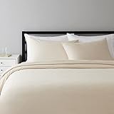 Amazon Basics - Juego de cama de franela con funda nórdica - 230 x 220 cm/50 x 80 cm x 2, Beige