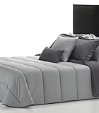 Belnou, Edredón Nórdico de Invierno Estampado rayas, 300gr, para Cama 90 a 105 (180x220 cm), Gris (Nórdico rayas)