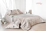 Linder Colcha y funda de almohada, Beige/Gris, 230 x 250 cm