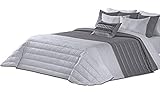NORA HOME Boutí Edredon Acolchado Ainsa + Funda/s Cojin 40x60. (Gris, 180x260 (Cama 90))