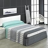 Lanovenanube - Conforter Alaska Cama 90 - Color Beig (edredón de Acolchado Grueso época de frío con Cintas y Botones como Sistema de Ajuste)