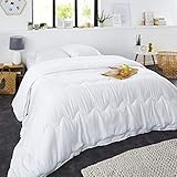 SWEETNIGHT Edredón 4 Estaciones, poliéster, Blanco, 220x240 cm
