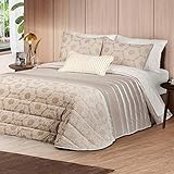 NORA HOME Boutí Colcha Edredon Acolchado Cama 150 - Nenufar. Relleno 150 gr/m². 2 Fundas Cojin Decorativas a Juego Incluidas