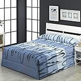 Lanovenanube - Conforter Carolina Cama 105 - Color Azul (edredón de Acolchado Grueso época de frío con Cintas y Botones como Sistema de Ajuste)